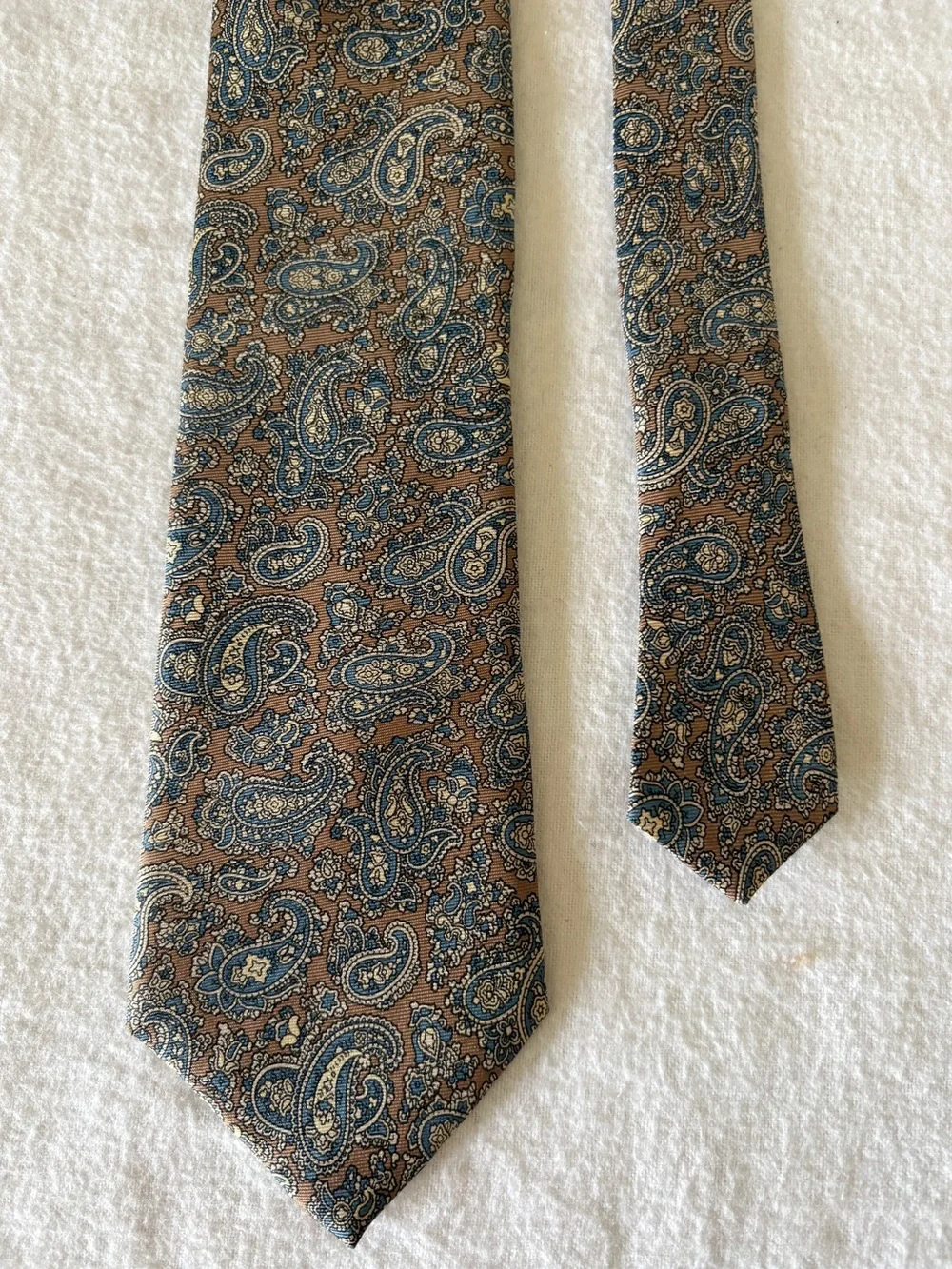 Vintage Bert Pulitzer Brown Paisley Silk Tie Classic Made in USA EUC
